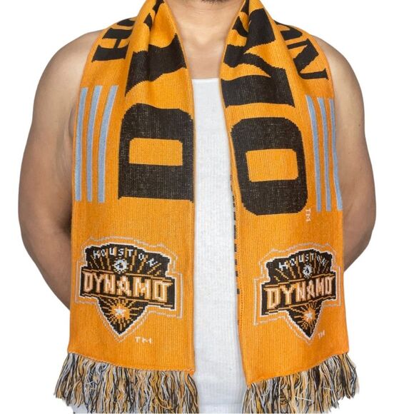 adidas Houston Dynamo Soccer Scarf Forever Orange MLS 56" Long - Picture 3 of 3
